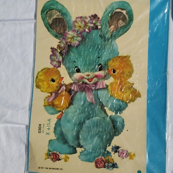 SOLD on M........Vintage 1981 decal 10" x 6.5" New, still sealed. Bunny rabbit - Picture 12 of 12